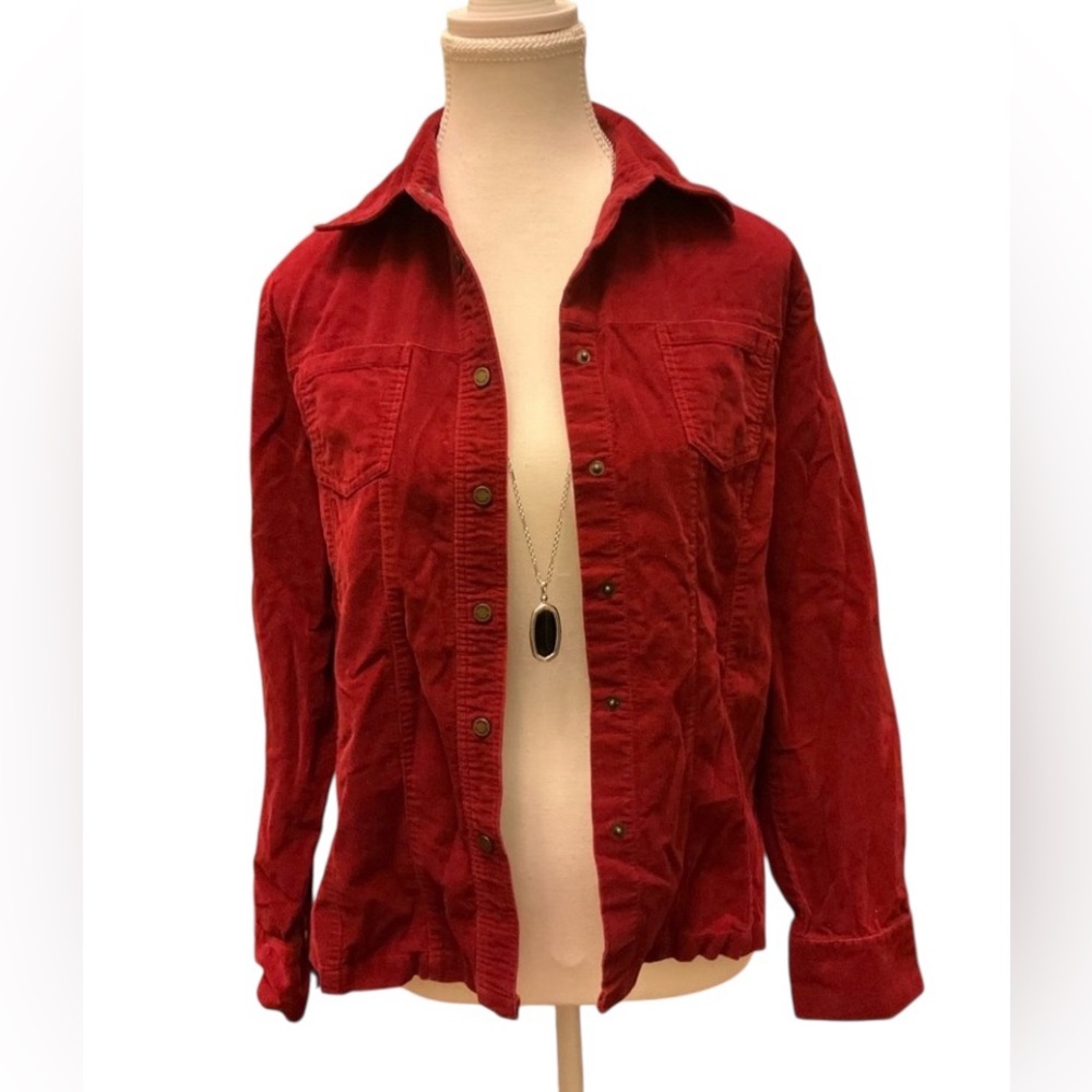 Valerie Stevens Corduroy Rust Jacket shirt. EUC